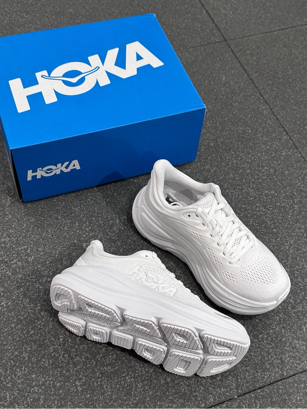 Hoka Women's White Athletic Running Shoes - Cushioned Trainer
